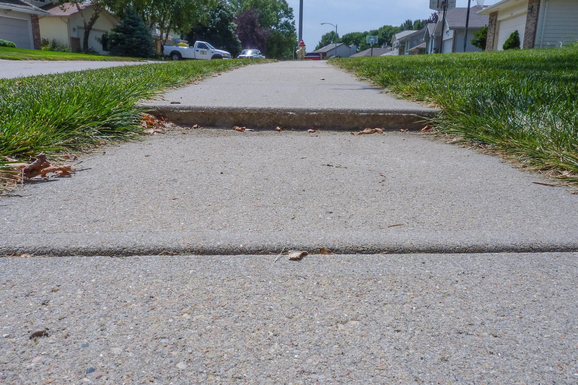 Uneven sidewalk example