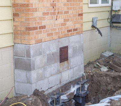 Repaired Tilted Chimney
