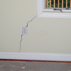 cracked interior wall