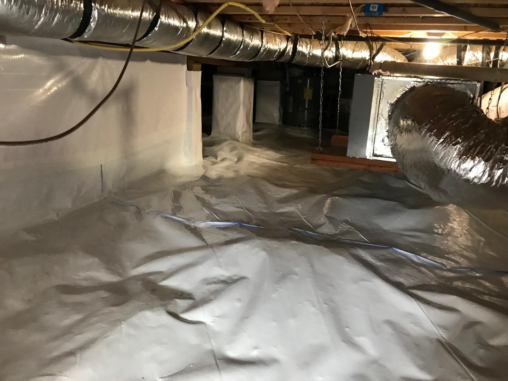 Our Cleanspace Vapor Barrrier allows us to prevent vapor coming from the dirt floor getting into the home. 