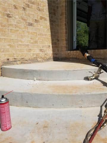 Front Steps Lifted in Arcadia, OK - Before Photo