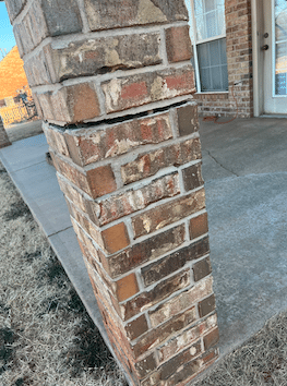 Foundation Stabilization with Patio Column in Oklahoma City, OK