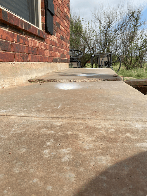 Sunken Concrete in Piedmont, Oklahoma